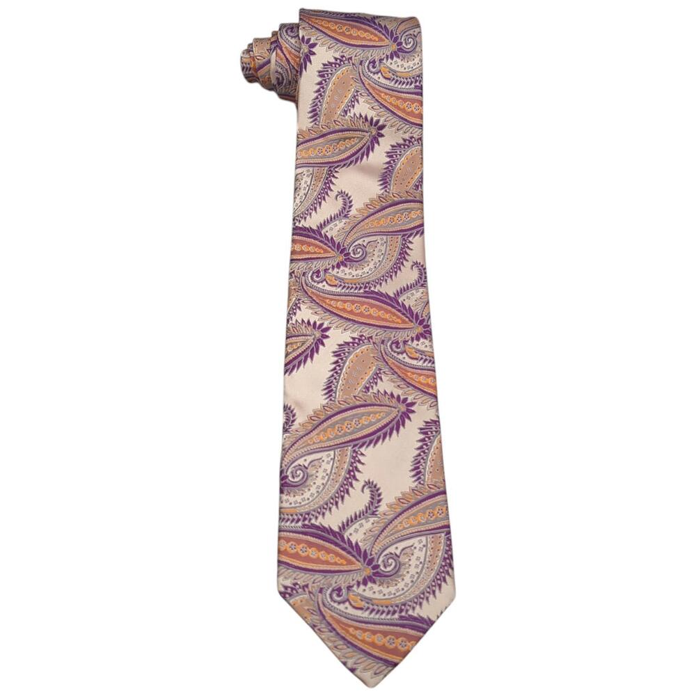 Robert Talbott Silk Tie Paisley Cream Best Of Class Nordstrom 60.75"x3.25" USA
